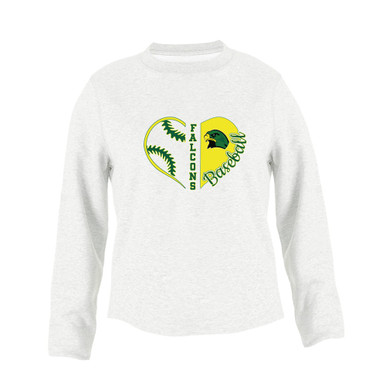 Huguenot Falcons Heart Baseball Women's Sweatshirt