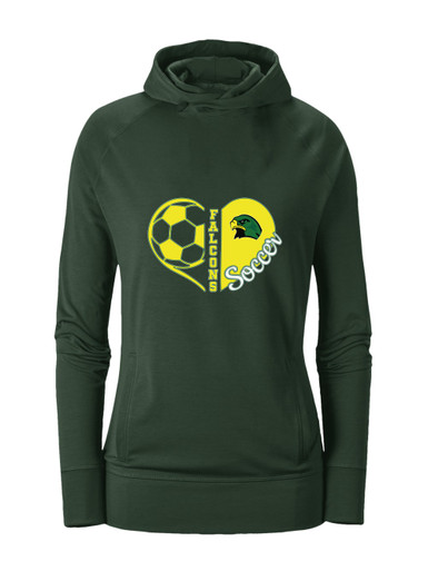 Huguenot Falcons Heart Soccer Women's Hoodie