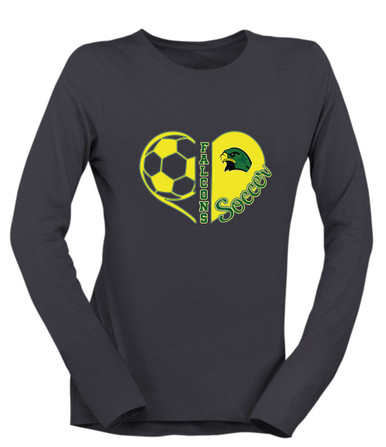 Huguenot Falcons Heart Soccer Women's Premium LS T-Shirt