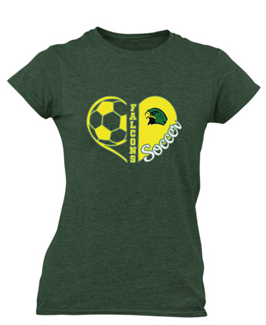 Huguenot Falcons Heart Soccer Women's SS T-Shirt