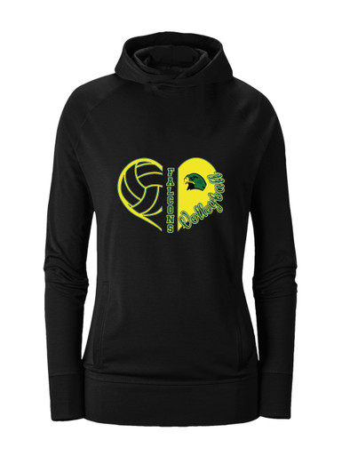 Huguenot Falcons Heart Volleyball Women's Hoodie