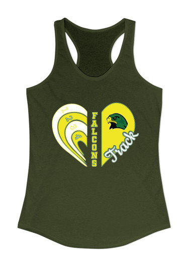 Huguenot Falcons Heart Track Women's Tank Top