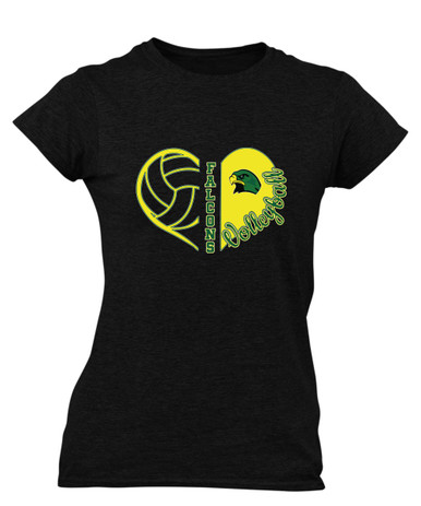 Huguenot Falcons Heart Volleyball Women's Premium SS T-Shirt