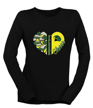 Huguenot Falcons Heart Cheer Women's Premium LS T-Shirt