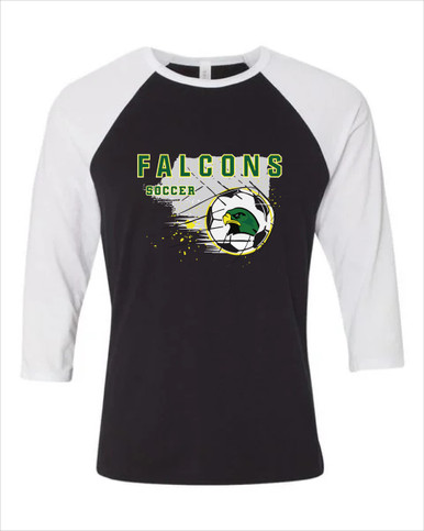 Huguenot Falcons Soccer #2 Women's Baseball T-Shirt
