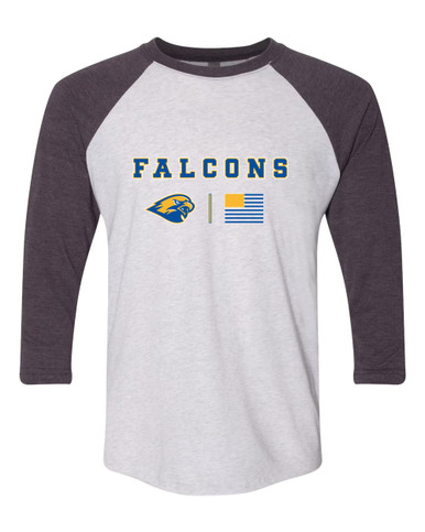 Channelview Falcons Team Colors Flag Men's Baseball T-Shirt