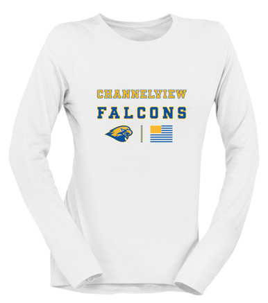 Channelview Falcons Spirit Flag Women's Premium LS T-Shirt