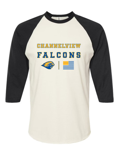 Channelview Falcons Spirit Flag Women's Baseball T-Shirt