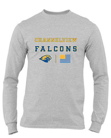 Channelview Falcons Spirit Flag Men's Premium LS T-Shirt