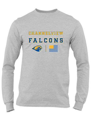 Channelview Falcons Spirit Flag Men's LS T-Shirt