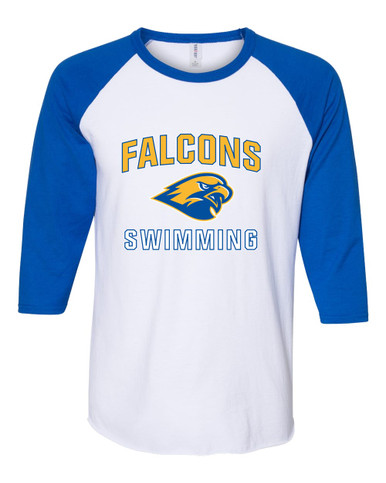 Channelview Falcons Swimming Men's Baseball T-Shirt