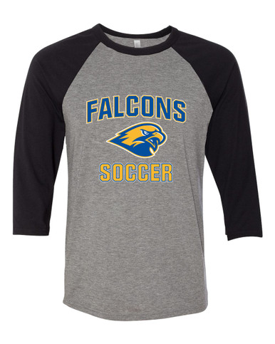 Channelview Falcons Soccer #1 Women's Baseball T-Shirt