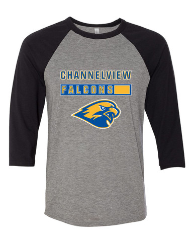 Channelview Falcons Mascot #7 Women's Baseball T-Shirt