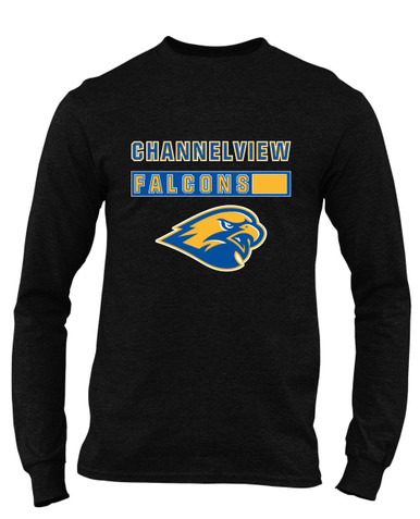 Channelview Falcons Mascot #7 Men's LS T-Shirt