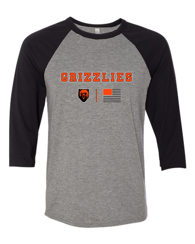 California Grizzlies Team Colors Flag Women's Baseball T-Shirt