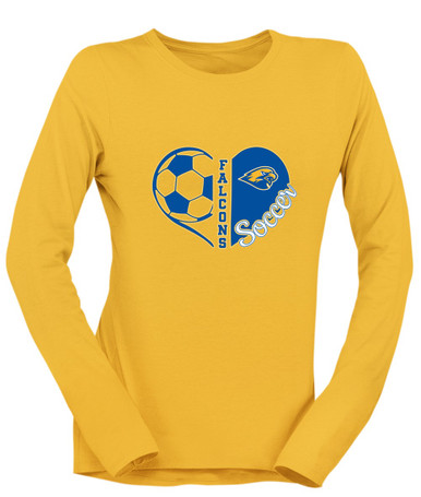 Channelview Falcons Heart Soccer Women's LS T-Shirt