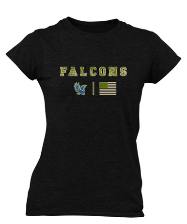 Channelview Falcons Flying Camo Flag Women's Premium SS T-Shirt