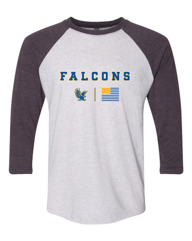 Channelview Falcons Flying Team Colors Flag Men's Baseball T-Shirt