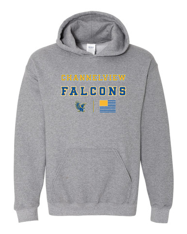Channelview Falcons Flying Spirit Flag Men's Hoodie