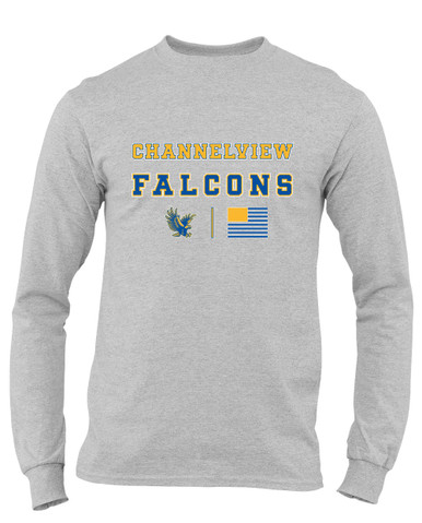 Channelview Falcons Flying Spirit Flag Men's Premium LS T-Shirt