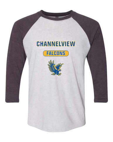 Channelview Falcons Flying Mascot #3 Women's Baseball T-Shirt