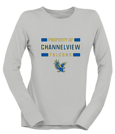 Channelview Falcons Flying Property Of Women's Premium LS T-Shirt