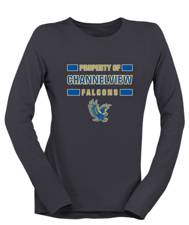 Channelview Falcons Flying Property Of Women's LS T-Shirt