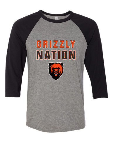 California Grizzlies Nation #2 Women's Baseball T-Shirt