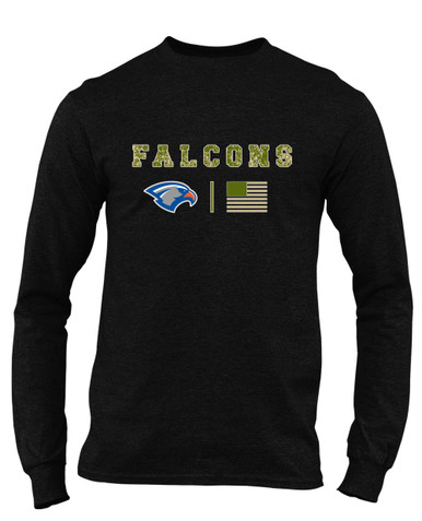 Volunteer Falcons Camo Flag Men's Premium LS T-Shirt