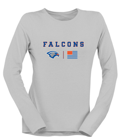 Volunteer Falcons Team Colors Flag Women's LS T-Shirt