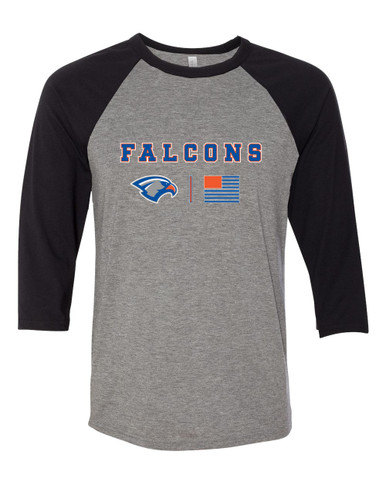 Volunteer Falcons Team Colors Flag Women's Baseball T-Shirt