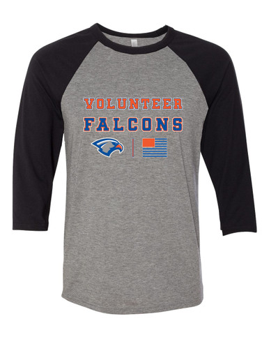Volunteer Falcons Spirit Flag Men's Baseball T-Shirt