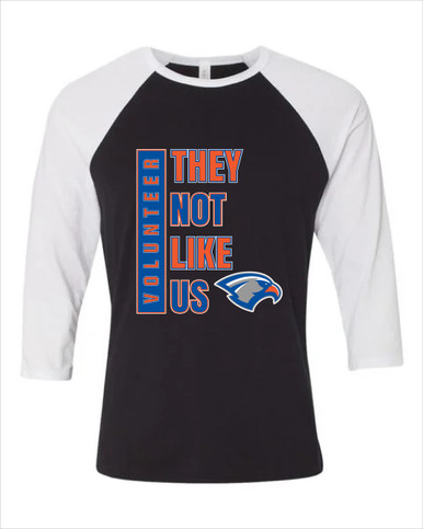 Volunteer Falcons They Not Like Us #1 Women's Baseball T-Shirt