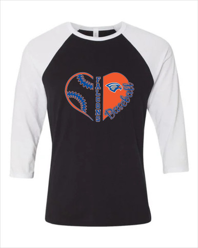 Volunteer Falcons Heart Baseball Women's Baseball T-Shirt