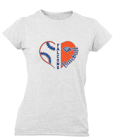 Volunteer Falcons Heart Baseball Women's SS T-Shirt