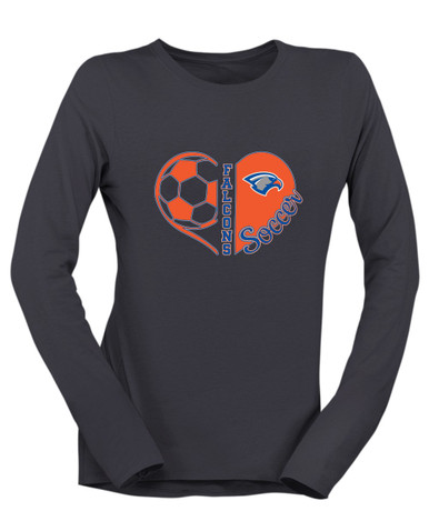 Volunteer Falcons Heart Soccer Women's LS T-Shirt