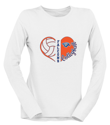 Volunteer Falcons Heart Volleyball Women's Premium LS T-Shirt