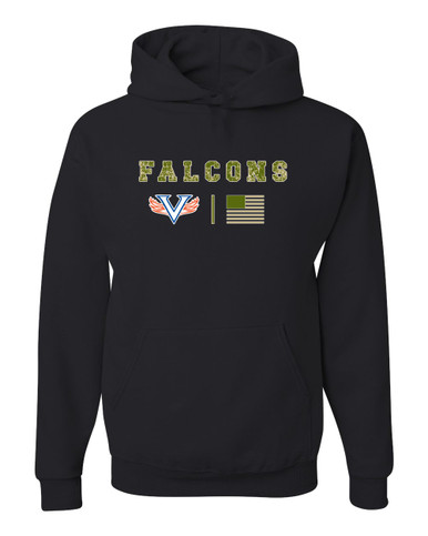 Volunteer Falcons V Wings Camo Flag Men's Premium Hoodie
