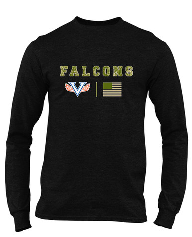 Volunteer Falcons V Wings Camo Flag Men's LS T-Shirt