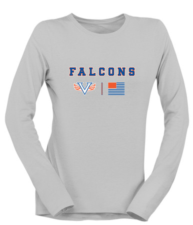 Volunteer Falcons V Wings Team Colors Flag Women's LS T-Shirt