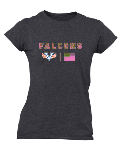 Volunteer Falcons V Wings Pink Camo Flag Women's Premium SS T-Shirt