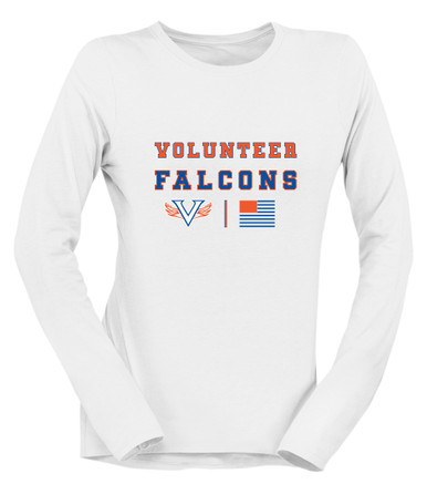 Volunteer Falcons V Wings Spirit Flag Women's LS T-Shirt