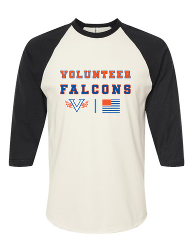 Volunteer Falcons V Wings Spirit Flag Women's Baseball T-Shirt