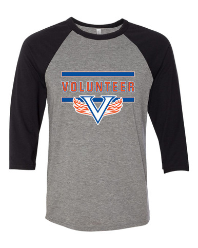Volunteer Falcons V Wings Mascot #4 Men's Baseball T-Shirt
