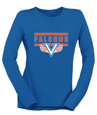 Volunteer Falcons V Wings Mascot #5 Women's LS T-Shirt