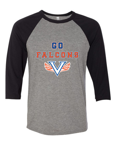 Volunteer Falcons V Wings Go Team Women's Baseball T-Shirt