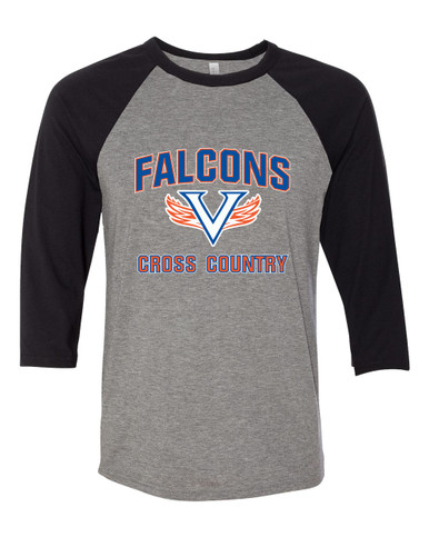 Volunteer Falcons V Wings Cross Country Men's Baseball T-Shirt