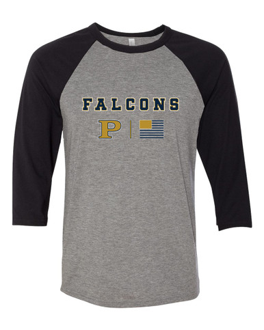 Peddie Falcons Team Colors Flag Women's Baseball T-Shirt