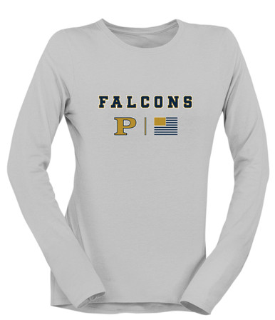 Peddie Falcons Team Colors Flag Women's LS T-Shirt