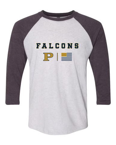Peddie Falcons Team Colors Flag Men's Baseball T-Shirt